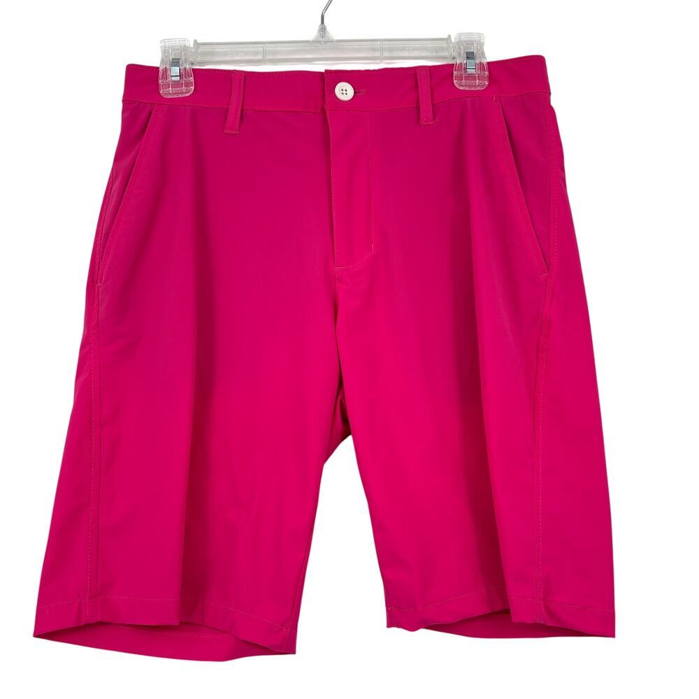 Kenneth Cole Golf Short Mens 31 Pink Stretch Silicone Grip Waist Athletic Casual